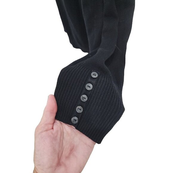 Lane Bryant Women's Sweater Size 22/24 3X Black V-Neck Long Sleeve  Top - Picture 4 of 8